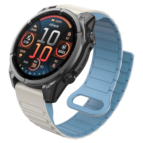 MYSNBKN Watch Bands Compatible with Garmin Fenix 8 47mm / Fenix 7 / Fenix 6, 22mm Double Sided Silicone Magnetic Watch Band Soft Sport Strap for Garmin Fenix 7 Pro/Fenix 6 Pro/Fenix 5 Plus Smart Watch - Image 1