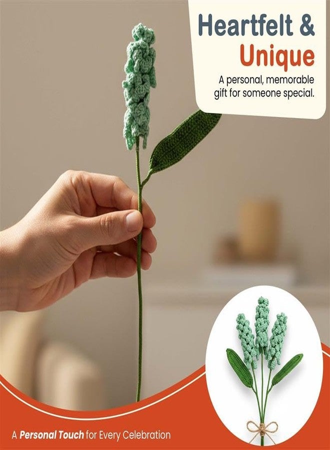 Happy Threads| Heavenly Hyacinths, (Sea Green) Eco-Friendly Handcrafted Single Stem Crocheted Flowers - Child-Safe, Lead-Free, Sustainable Decor & Gift Solution - Image 2
