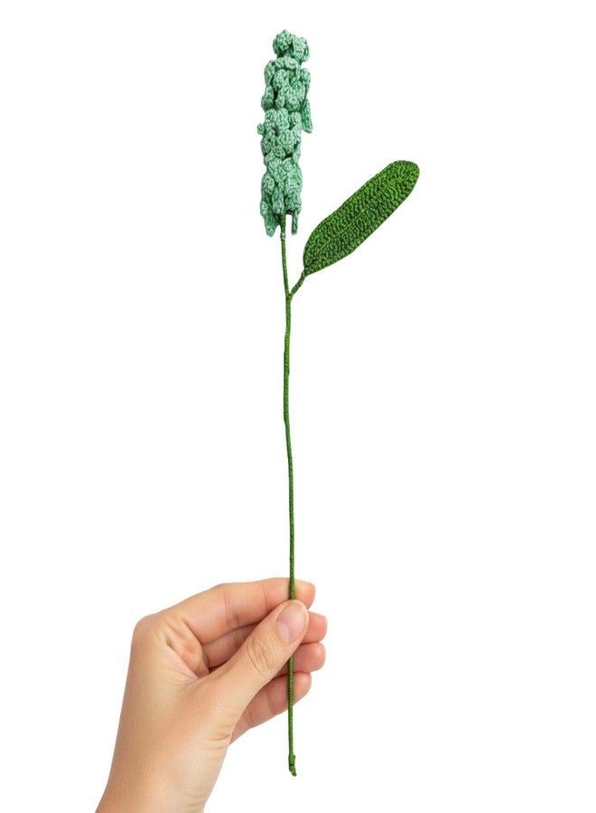 Happy Threads| Heavenly Hyacinths, (Sea Green) Eco-Friendly Handcrafted Single Stem Crocheted Flowers - Child-Safe, Lead-Free, Sustainable Decor & Gift Solution - Image 1