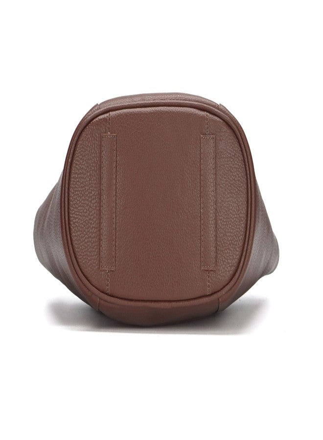 RINEZZA Genuine Leather Women's Classic Tote Bag,Hobo Shoulder Bag for Office Brown Spacious Stylish Design - Image 4