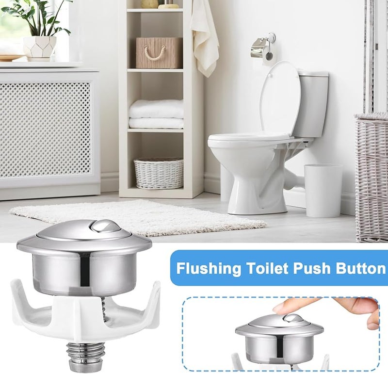 زر دفع شطف المرحاض الفضي عالي الأداء سهل الصيانة بديل - Image 2