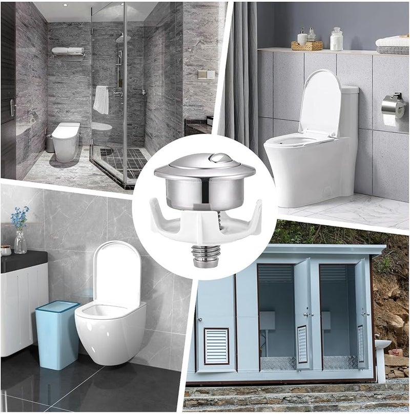 زر دفع شطف المرحاض الفضي عالي الأداء سهل الصيانة بديل - Image 5