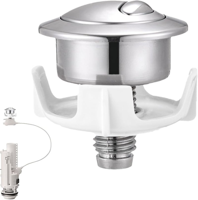 زر دفع شطف المرحاض الفضي عالي الأداء سهل الصيانة بديل - Image 1