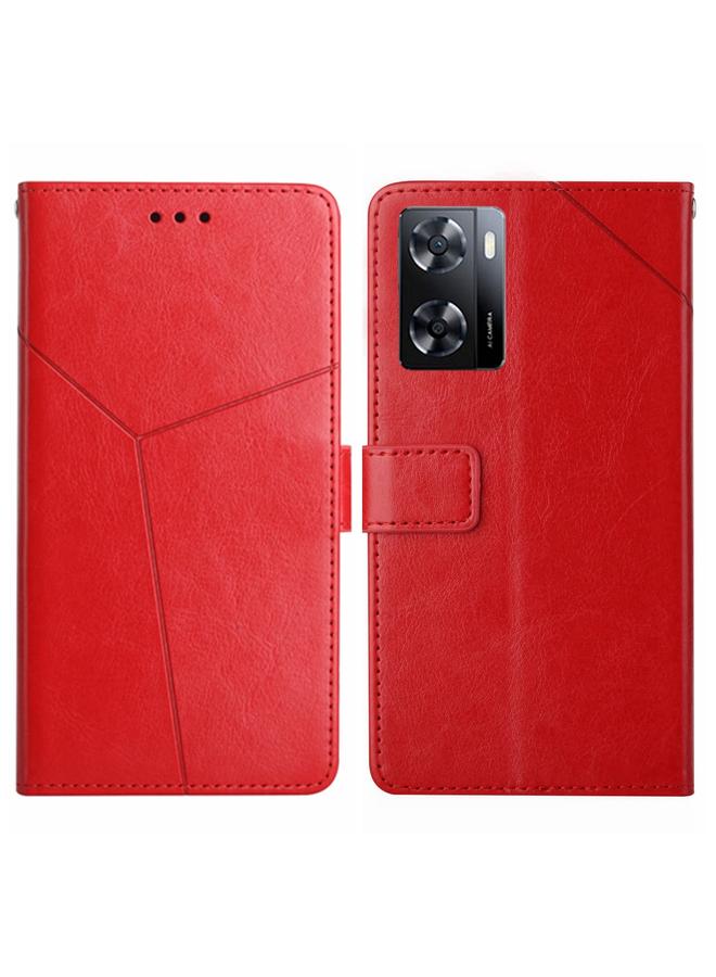 اس-توب جراب هاتف OnePlus Nord N300 HT01 من الجلد القابل للطي بنمط على شكل حرف Y - Image 1