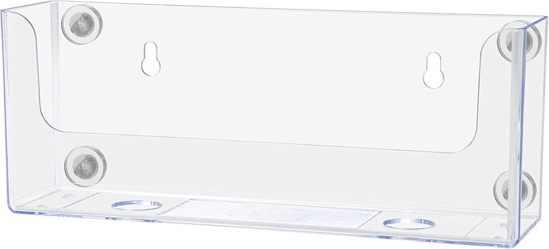 Marketing Holders Magnetic Brochure Holder Horizontal Bifold Display for 8.5 Inch Wide Envelopes or Advertisements Metal Mount Clear Acrylic Literature Caddy for Retail Stores and Offices - Image 1