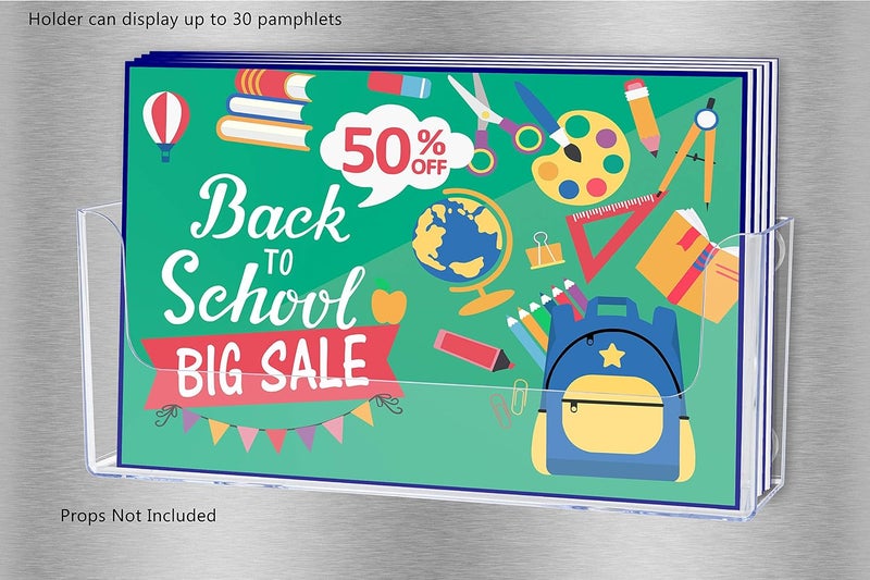 Marketing Holders Magnetic Brochure Holder Horizontal Bifold Display for 8.5 Inch Wide Envelopes or Advertisements Metal Mount Clear Acrylic Literature Caddy for Retail Stores and Offices - Image 5