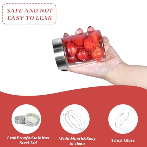 CHLJAR Juice Glass Bottles 6oz, 6Pack Wide Mouth Glass Water Bottles with Lids, for Juicing, Smoothies, Infused Water, Beverage Storage, BPA Free, Stainless Steel Lids, Leakproof, Reusable, Borosilicate - Image 3