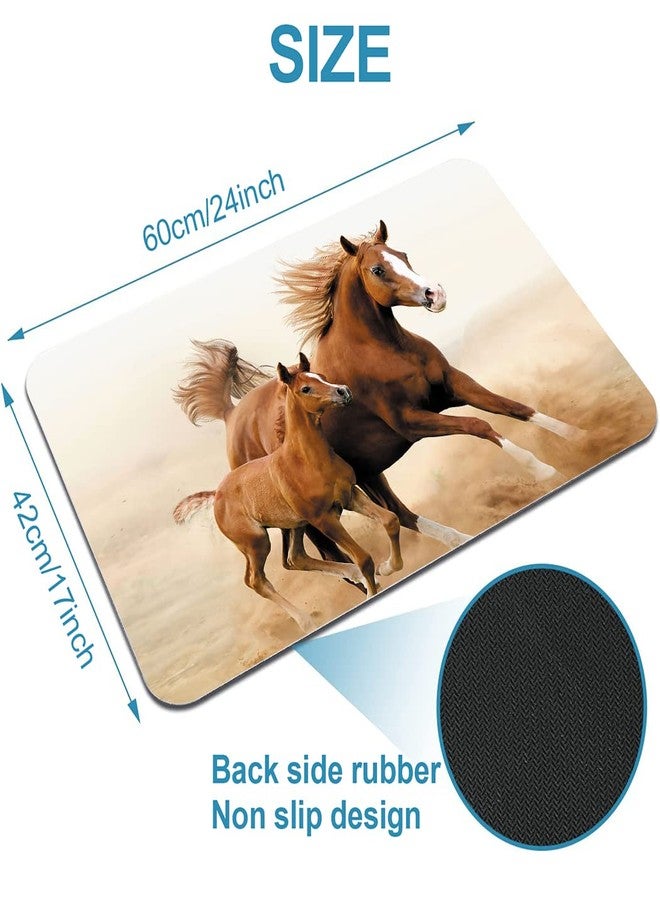 SXCHEN Bathroom Rug,Absorbent Non-Slip Indoor Rugs for Bathtub and Shower Floor,Rubber Backing Print Bath Mat,16" x 24",Running Chestnut Color Wild Horses Galloping Animal Theme - Image 4