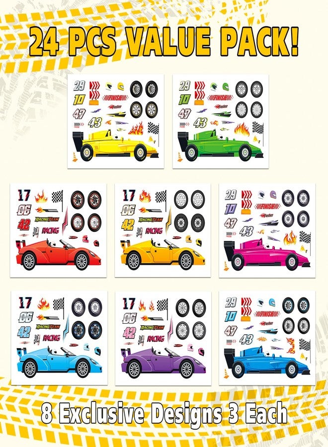 Ozepao 24 Sheets Car Stickers for Kids, Make Your Own Cars Stickers, Race Car Party Favors, Birthday Party Decorations, and DIY Crafts - Image 2