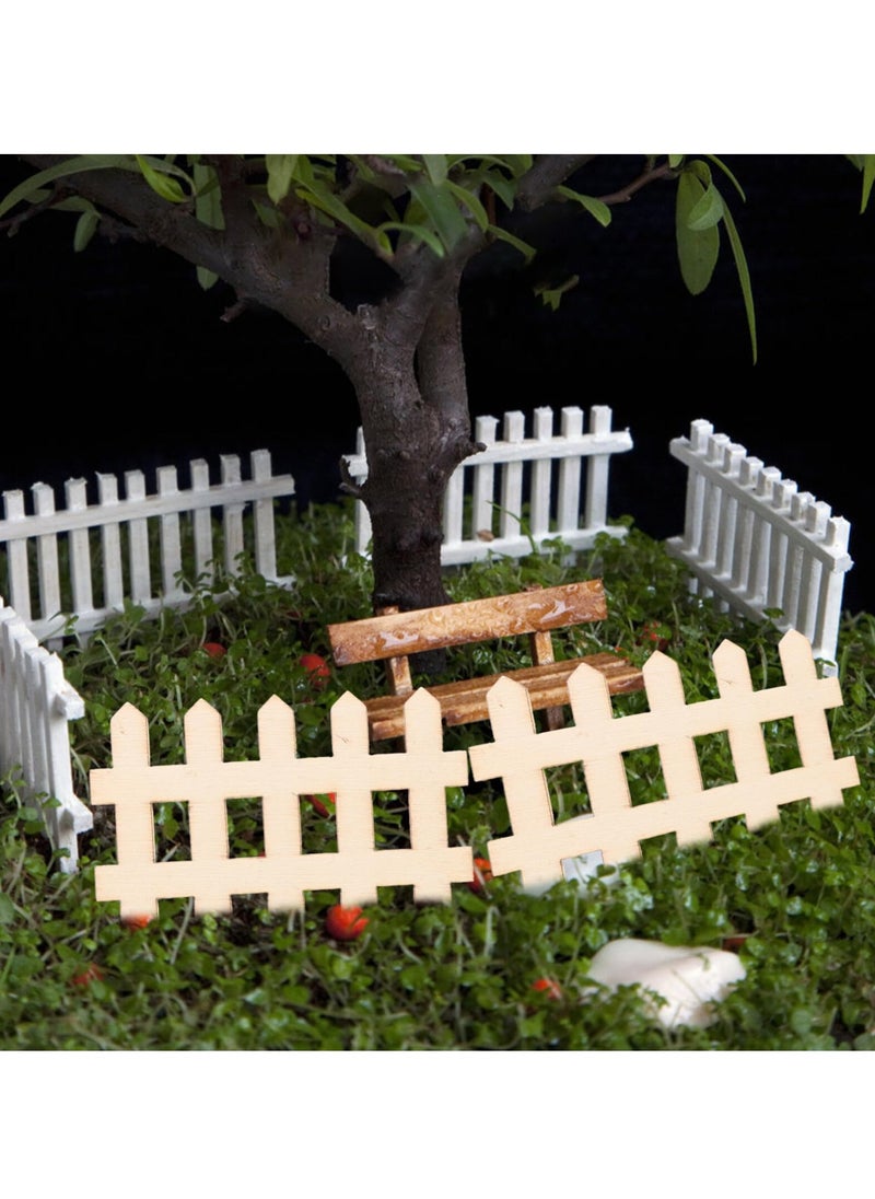 SYOSI 100 Pcs Miniature Picket Fence Ornaments, 4.9 x 3 cm Wooden Decorative Fences for Fairy Gardens, Toy Rooms, Lawn Edges, Household Crafts  - Image 2