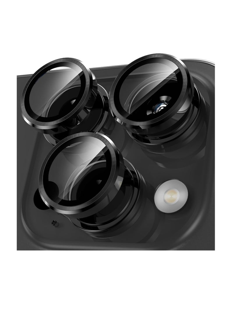 Tempered Glass Screen Camera Lens Protector for Apple iPhone 15 Pro Max/iPhone 15 Pro (Black)  - Image 1