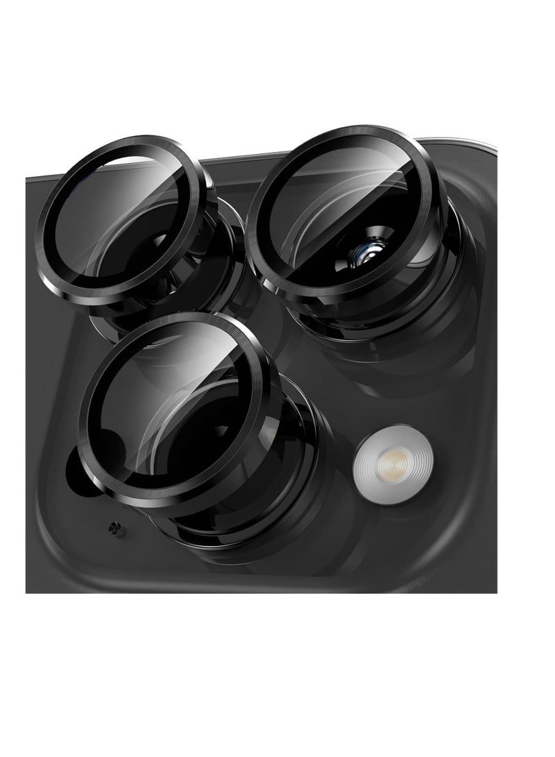 Tempered Glass Screen Camera Lens Protector for Apple iPhone 15 Pro Max/iPhone 15 Pro (Black)  - Image 4