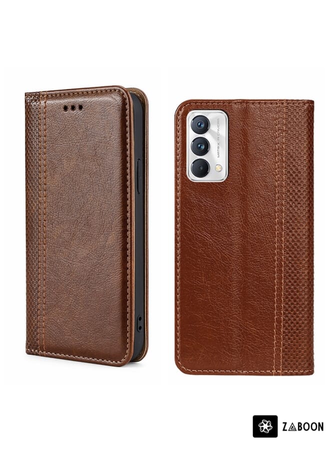 Zaboon Protective Case For OPPO Reno4 Pro 4G India Skin Feel Crocodile Texture Magnetic Clasp PU Leather - Image 1