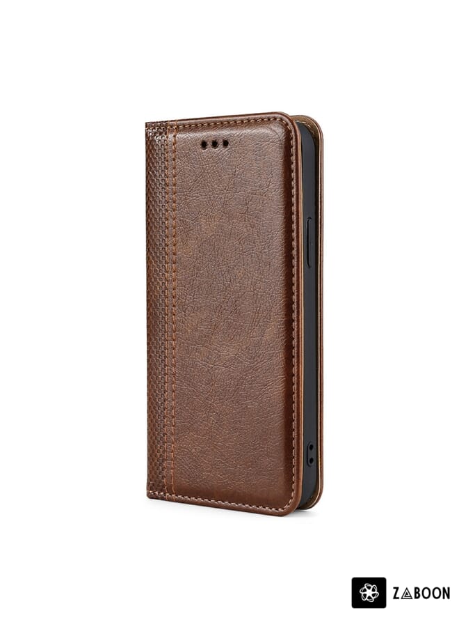 Zaboon Protective Case For OPPO Reno4 Pro 4G India Skin Feel Crocodile Texture Magnetic Clasp PU Leather - Image 2