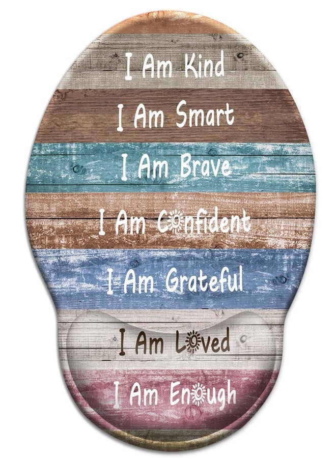 LIMKRIAN Inspirational Mouse Pad with Gel Wrist Rest, Ergonomic Comfort Non-Slip Mousepad for Pain Relief, Positive Quotes Office Decor & Desk Accessories for Teachers, Home, Computer, Gaming - Image 1