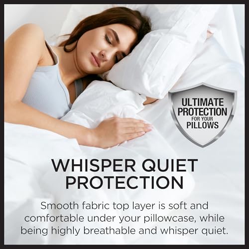 Protect-A-Bed AllerZip Queen 20" x 30" Pillow Protectors (Set of 2), Bed Bug and Dust Mite Proof, Noiseless and Odor-Resistant Pillow Covers, 100% Waterproof, Machine Washable - Image 4