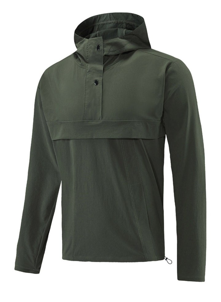 NIBEMINENT Outdoor Ventures Rain Jacket for Men Waterproof Pullover Lightweight Hooded Windbreaker Outdoor Raincoat Packaway Breathable Windproof Shell Jacket for Travelling, Camping, Running, Hiking  - Image 1