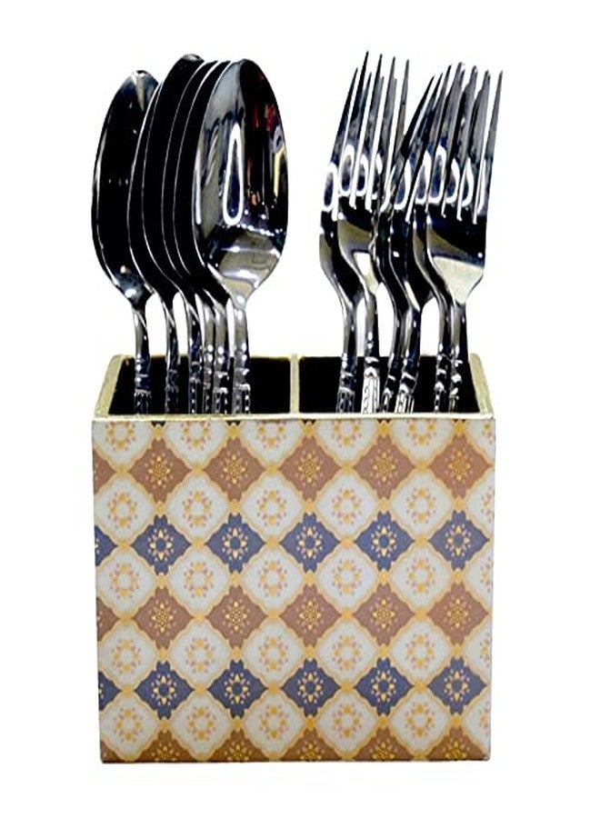 Tranquil Square Dining Essentials Luxury Home Royal Bloom Two Rack Cutlery Stand - Image 4