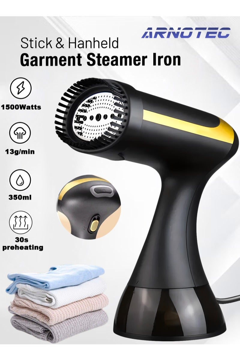ARNOTEC Handheld Garment Steamer Iron – 1500W Portable Clothes Steamer with 0.8L Water Tank, Fast 30s Preheat, 13g/min Steam Output, Titanium Plate, Dual Dry & Wet Ironing – Ideal for Travel & Home Use (UK Plug)  - Image 1