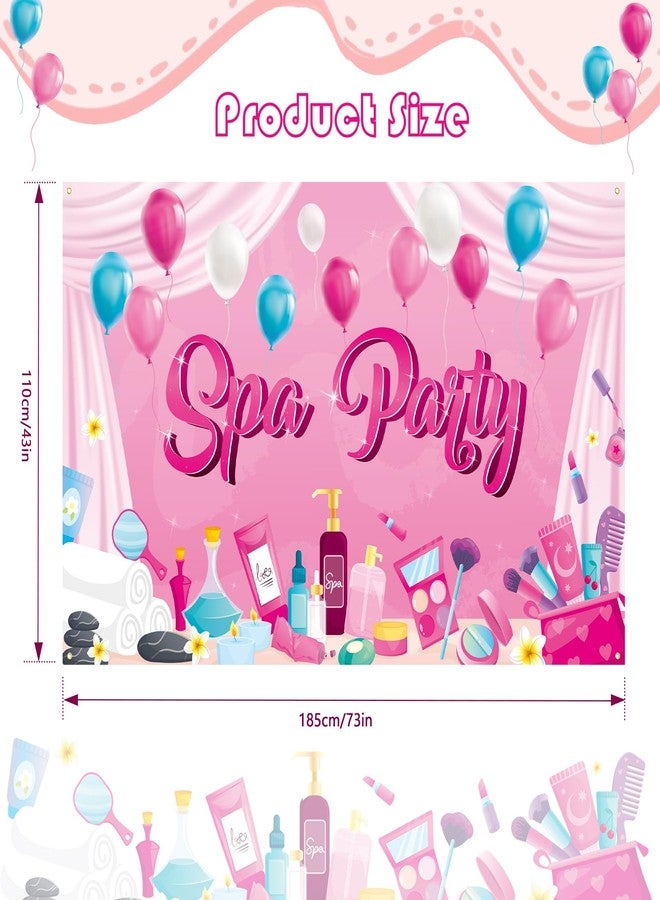 كونسيت خلفية بانر لحفلات السبا من كونسايت، مقاس 73 × 43 بوصة، مثالية لحفلات السبا، وحفلات النوم، وحفلات المكياج، وحفلات أعياد الميلاد، ومستلزمات تزيين حفلات أعياد الميلاد للفتيات والسيدات. - Image 2