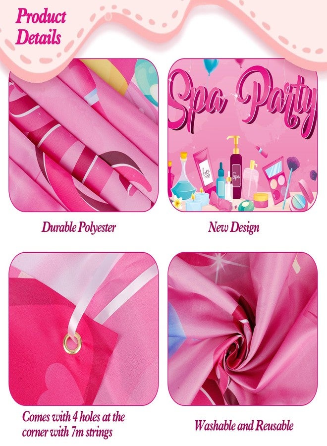 كونسيت خلفية بانر لحفلات السبا من كونسايت، مقاس 73 × 43 بوصة، مثالية لحفلات السبا، وحفلات النوم، وحفلات المكياج، وحفلات أعياد الميلاد، ومستلزمات تزيين حفلات أعياد الميلاد للفتيات والسيدات. - Image 3