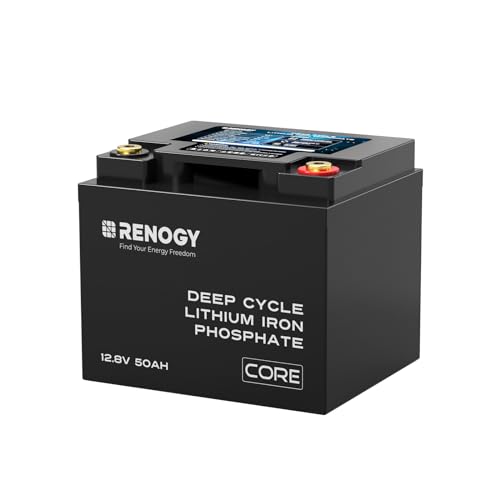 RENOGY 12V 50Ah Core Series Deep Cycle Lithium Iron Phosphate, 5000 Deep Cycles, FCC Certificates, BMS Upgrade, Backup Power for Trolling motor, Cabin,Marine, Off-Grid Home Energy Storage - Image 1