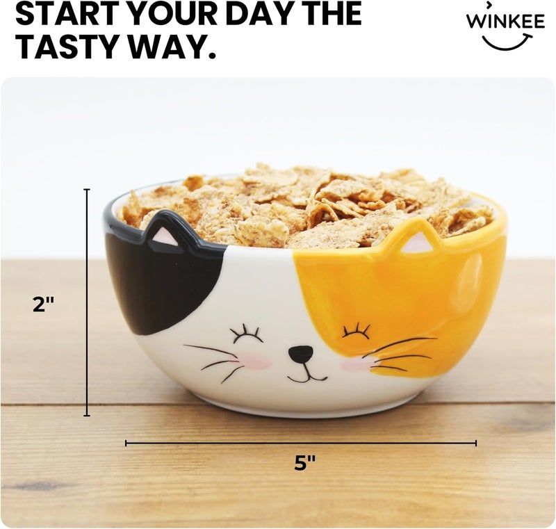 Winkee  Kitten Cereal Bowl I Adorable Ceramic Bowl with Cat Ears I Stoneware in Cute Kitten Design - Image 2