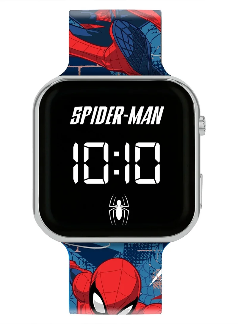 Disney Spiderman LED Display Watch with Silicone Character Strap for Kids - SPD7101