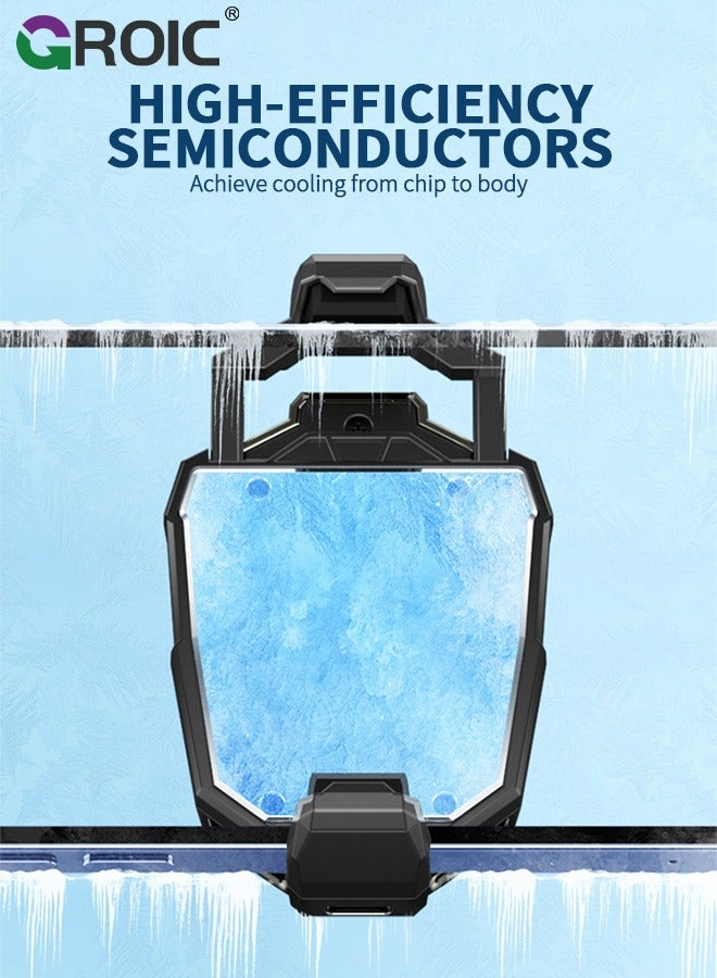 GROIC Phone Cooler Cell Phone Cooling Fan Mobile Phone Radiator Semiconductor Phone Fan for Playing Games and Watching Videos, Compatible for iPhone  Android Smartphones - Image 3