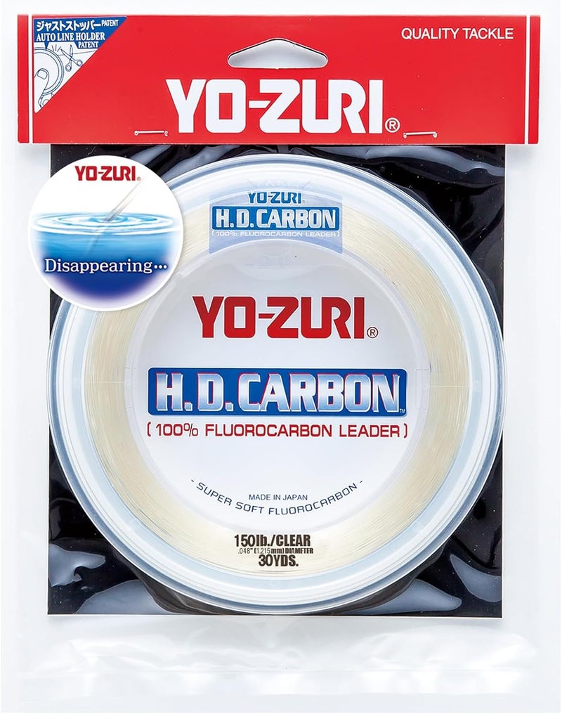 DUEL Yo-Zuri H.D. Carbon 150LB Fluorocarbon Leader Line - 30 Yards Clear - Image 1