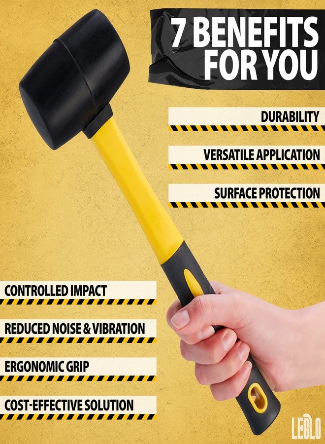 LEGLO 24 Oz Rubber Mallet Hammer for Woodworking, Flooring, Tiling, Camping and More - Rubber Hammer With Non-Slip Grip, Durable Ergonomic Handle, Anti-Vibrating Design For Efficient Work - Image 3