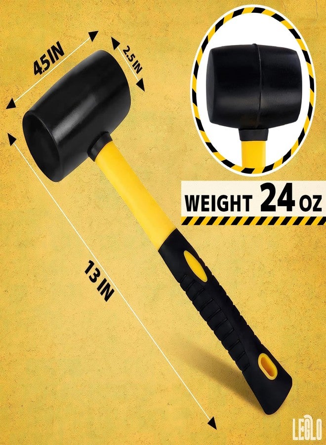 LEGLO 24 Oz Rubber Mallet Hammer for Woodworking, Flooring, Tiling, Camping and More - Rubber Hammer With Non-Slip Grip, Durable Ergonomic Handle, Anti-Vibrating Design For Efficient Work - Image 2