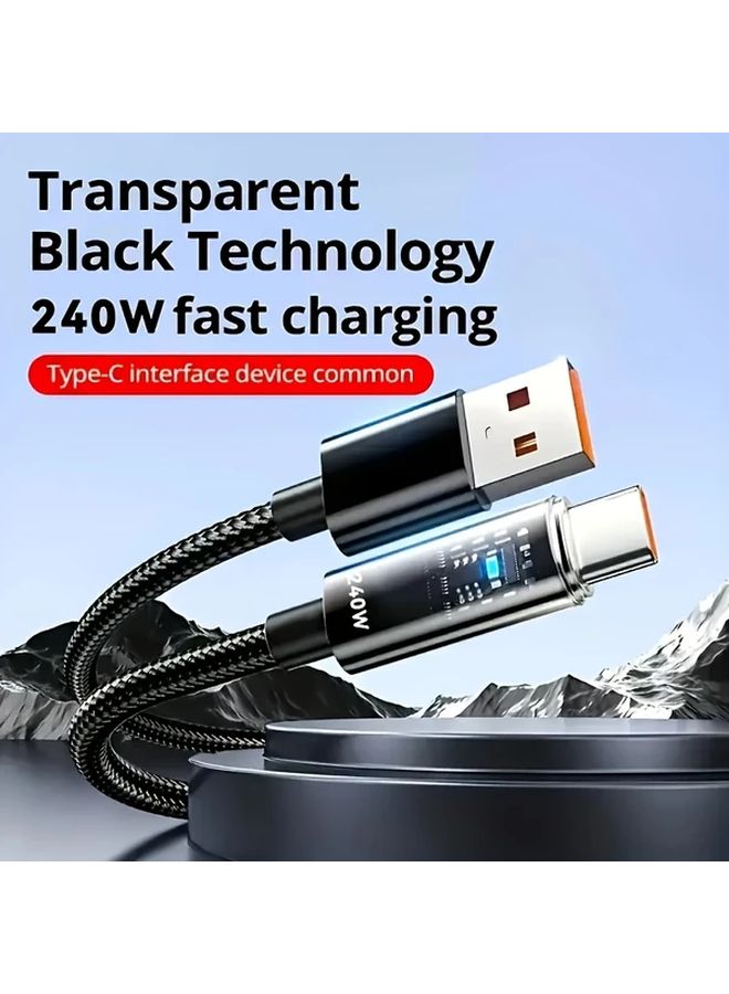 كابل شحن سريع USB-C بقوة 240 واط بطول 100 سم متوافق مع الهواتف والأجهزة اللوحية وأجهزة الكمبيوتر المحمولة - Image 4