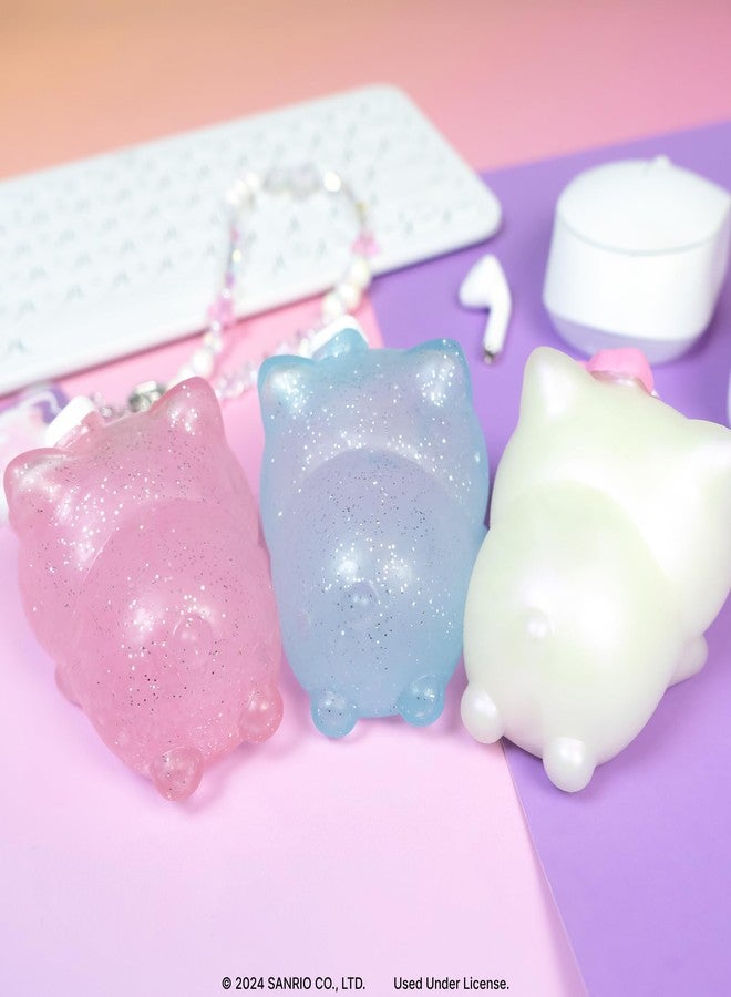 Hamee SquiSHU Sanrio Hello Kitty 50th Anniversary - New Special Limited Edition Squishy [Pull Stretchy Dough Fidget Sensory Toy] [Soft Squeeze Ball] Relaxing Fun Gift for Kids, Adults - Blue Glitter - Image 5