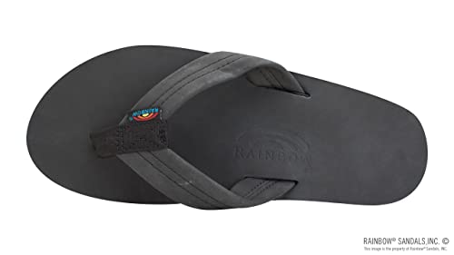 Rainbow Sandals Men's Premier Leather Single Layer Wide Strap with Arch, Premier Black, Men's XX-Large / 12-13.5 D(M) US - Image 3