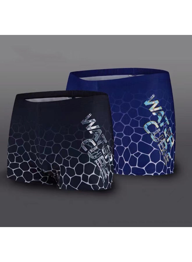 Loquat Swimming Trunks Men's Anti-embarrassment Men's Swimming Trunks Summer 2023 Quick-drying Plus Large Size Hot Spring Professional Swimming Trunks-Color:Black Gray- - Image 2