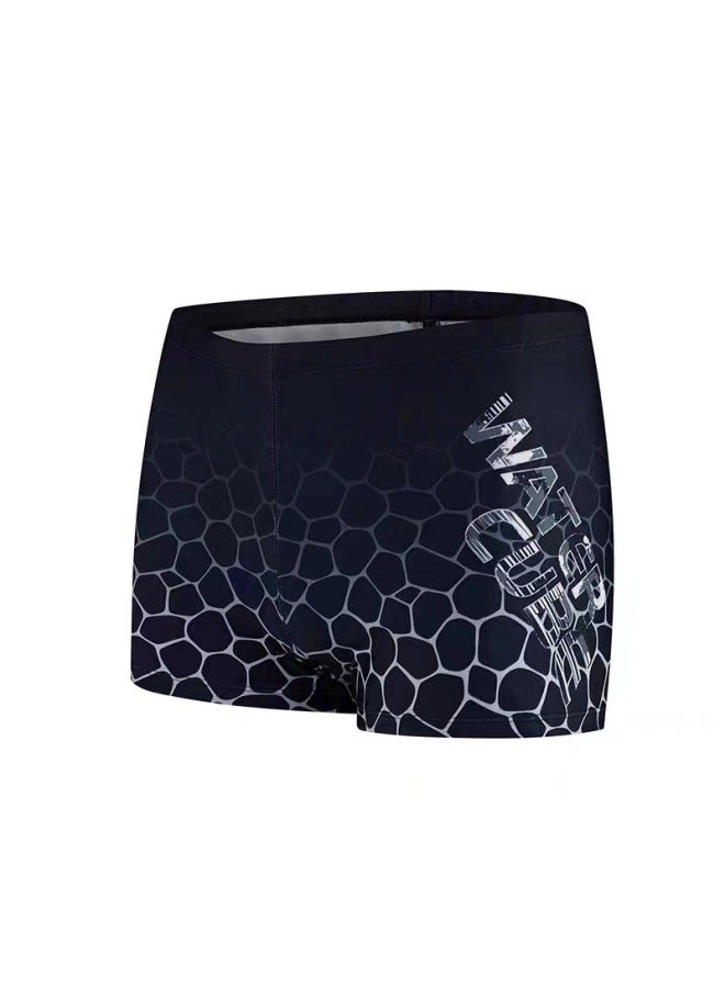 Loquat Swimming Trunks Men's Anti-embarrassment Men's Swimming Trunks Summer 2023 Quick-drying Plus Large Size Hot Spring Professional Swimming Trunks-Color:Black Gray- - Image 5