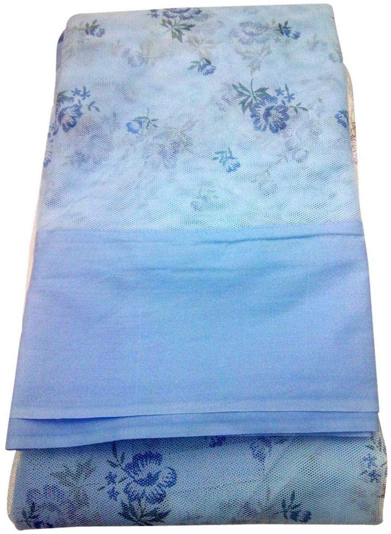 Yeebay Rectangular Shape Soft Flower Printed Mosquito Net (Macchardani) for Single / Double Bed | Foldable Lightweight Mosquito Netting Protection for Baby / Adults (5X7, Blue Print) - Image 2