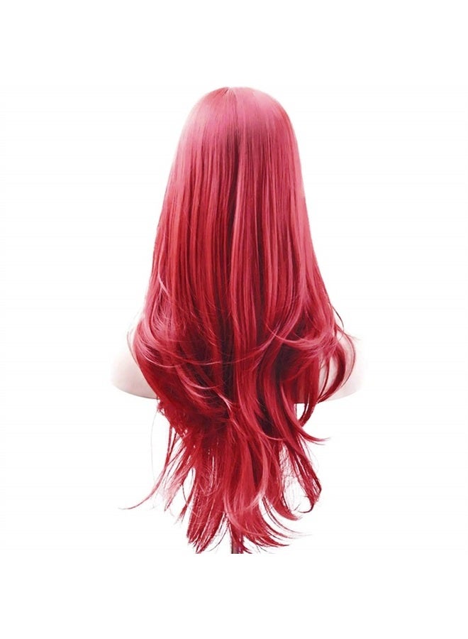 Akstore 28" 70cm Fashion Wigs Long Wavy Curly Hair Cosplay Wig & Wig Cap (Red) - Image 5