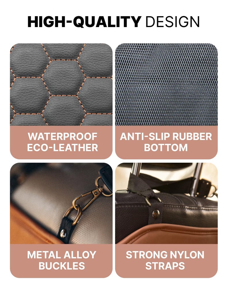 Owleys Kick Mat Back Seat Protector - Car Back Seat Cover for Kids Feet - Waterproof & Sturdy Protector for Upholstery from Dirt, Mud, Scratches and Stain (Hexy) - Image 3