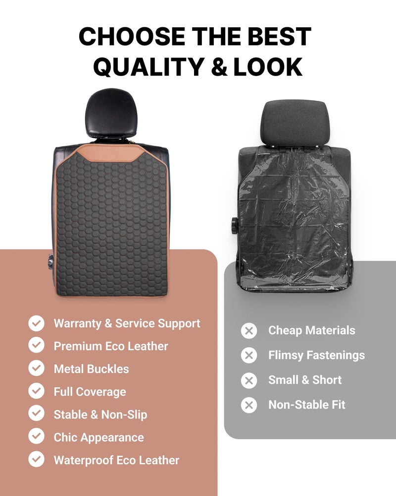 Owleys Kick Mat Back Seat Protector - Car Back Seat Cover for Kids Feet - Waterproof & Sturdy Protector for Upholstery from Dirt, Mud, Scratches and Stain (Hexy) - Image 5