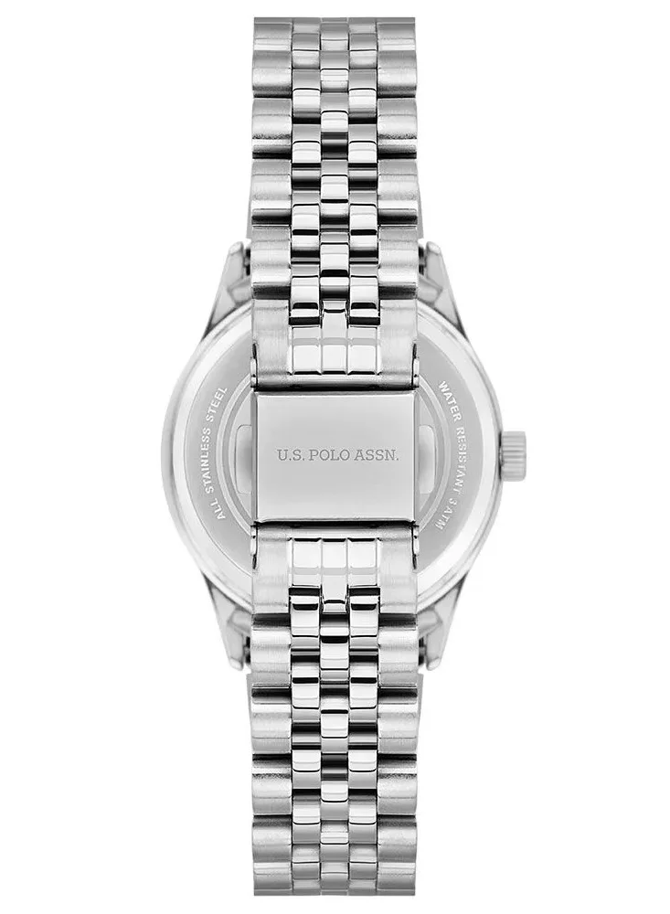 يو اس بولو اسن Stile Women's 30mm Watch with Green Dial & Stainless Steel Bracelet