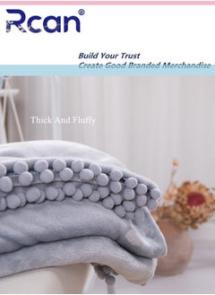 Rcan Flannel Sofa Blanket Tassel Decoration Thickened Chair Blanket Soft Warm Knee Blanket Shawl Suitable for Sofa Chair Carpet Bed Indoor Outdoor Camping  - Image 4