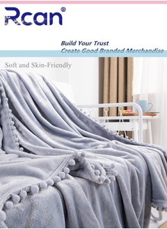 Rcan Flannel Sofa Blanket Tassel Decoration Thickened Chair Blanket Soft Warm Knee Blanket Shawl Suitable for Sofa Chair Carpet Bed Indoor Outdoor Camping  - Image 2