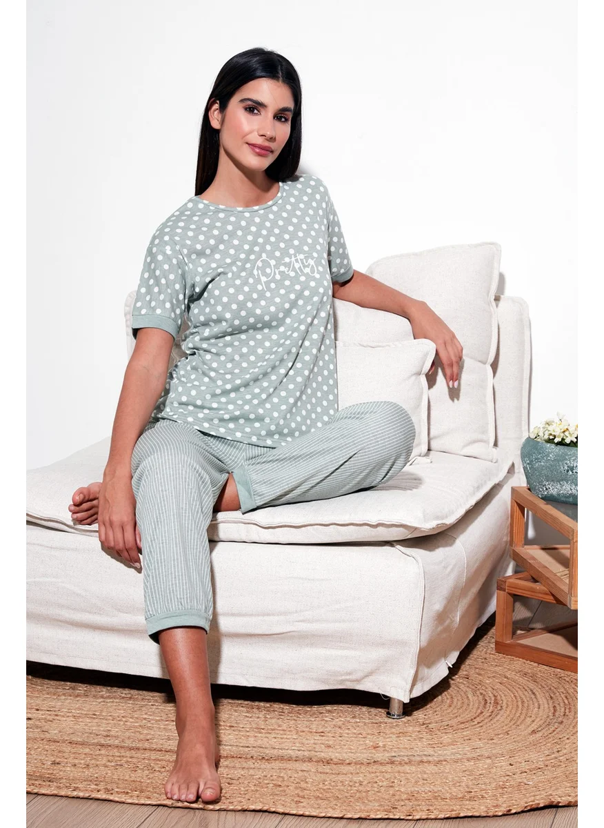 Lela Regular Fit Crew Neck Short Sleeve Pajama Set Women's Pajama Set 65790130