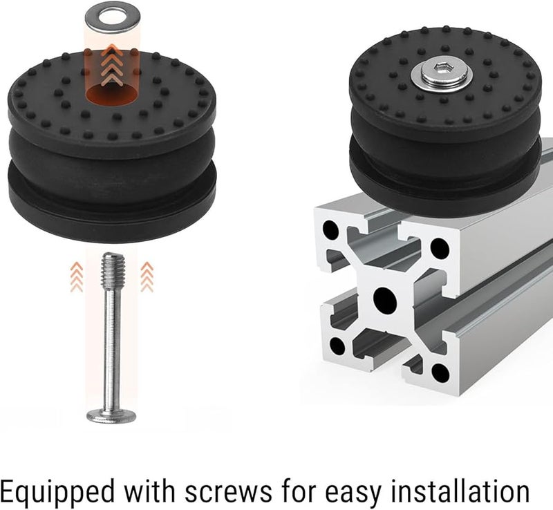 4 قطع أقدام مطاطية مضادة للاهتزاز للطابعة ثلاثية الأبعاد مع مسامير وغسالات - Image 4