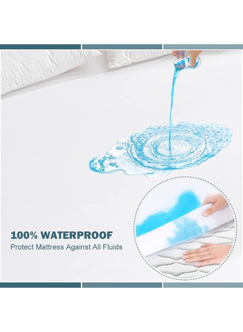 Waterproof Mattress Protector – Breathable Quilted Fitted Bed Cover with Deep Pocket Protection, Soft & Washable Mattress Cover for Everyday Comfort - Image 3