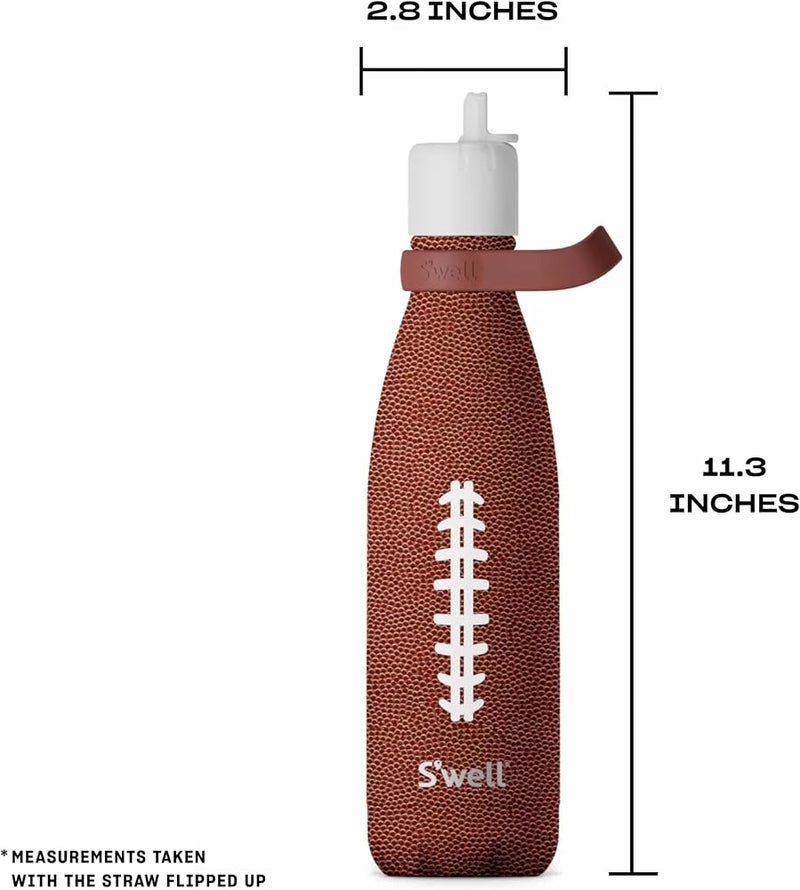 S'well Stainless Steel Water Bottle with Flip Straw Cap and Handle, 17oz, End Zone, Triple Layered Vacuum Insulated Containers Keeps Drinks Cold for 36 Hours and Hot for 10, Perfect for On the Go - Image 3