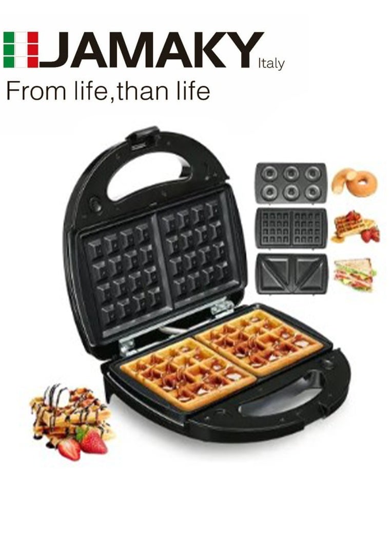JAMAKY Italy Sandwich Maker 1500 Watt  with Italian technology - with 4-Piece Fixed Grill, JMK2012 Powerful Heater for Quick Setting, Beautifully Designed, Easy to Use and Powerful Heater  - Image 1