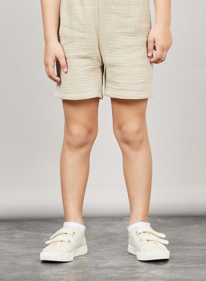 Styli Tropical Print T-Shirt with Short Sleeves & Textured Shorts Set  - Image 4